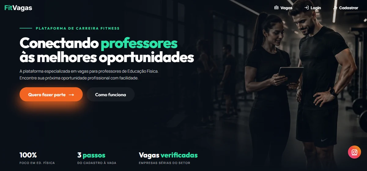 Página inicial do FitVagas